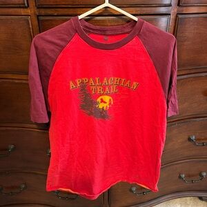 GAP Red and Burgundy Raglan T-Shirt